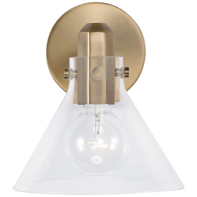 Image 4 Capital Greer 9" High Aged Brass Wall Sconce more views