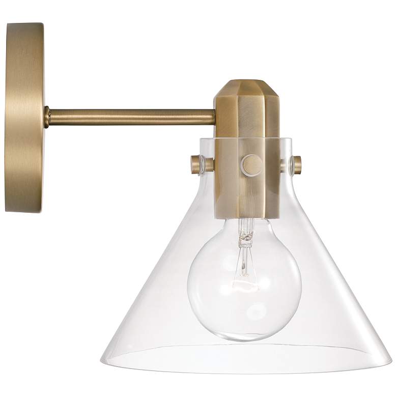 Image 5 Capital Greer 9" High Aged Brass Wall Sconce more views
