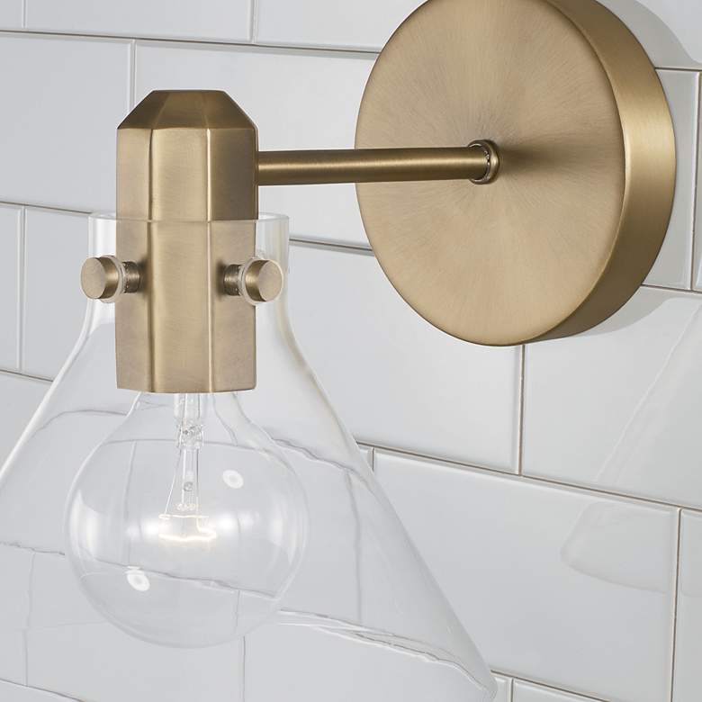 Image 6 Capital Greer 9" High Aged Brass Wall Sconce more views