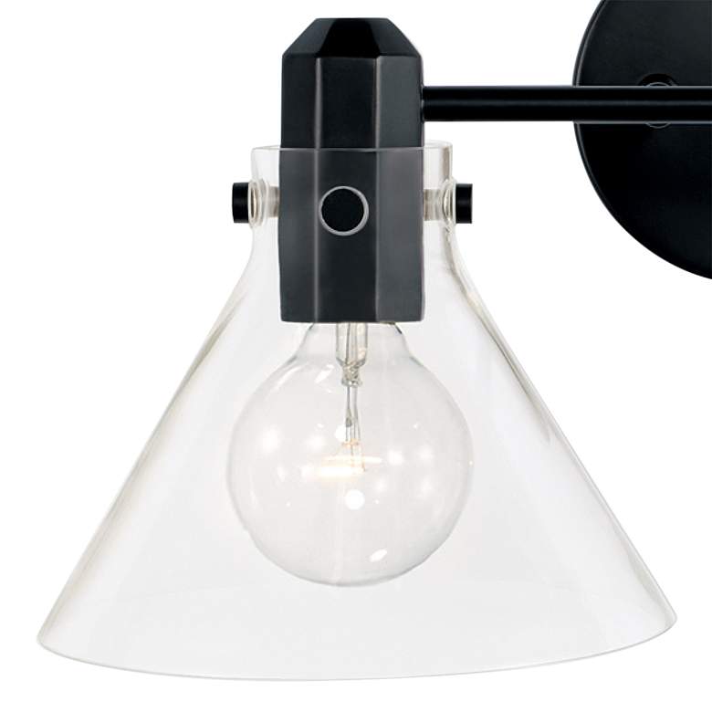Image 3 Capital Greer 9" High Matte Black 2-Light Wall Sconce more views