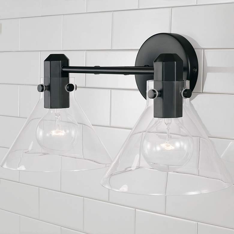 Image 4 Capital Greer 9" High Matte Black 2-Light Wall Sconce more views