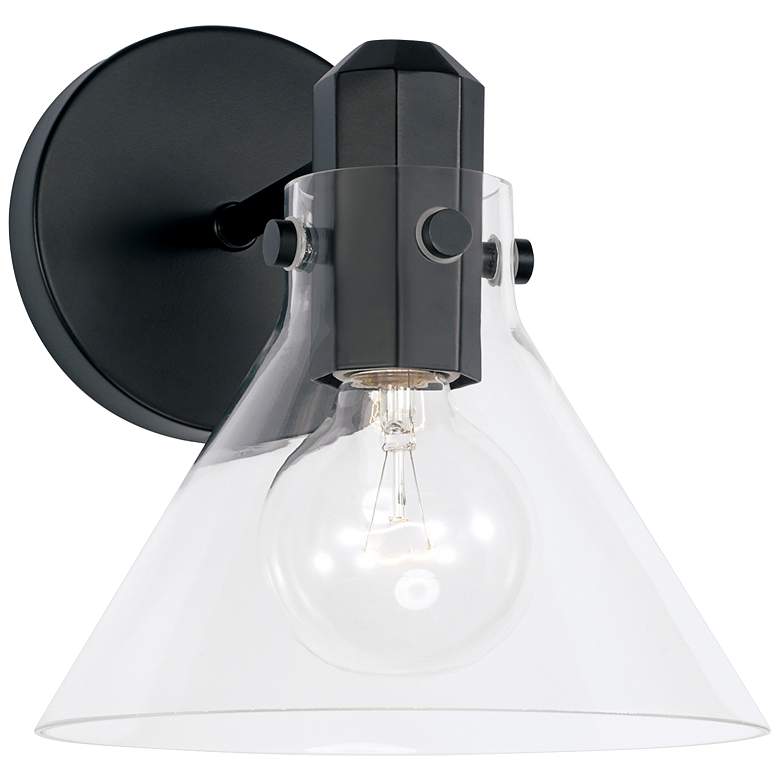 Image 1 Capital Greer 9" High Matte Black Wall Sconce