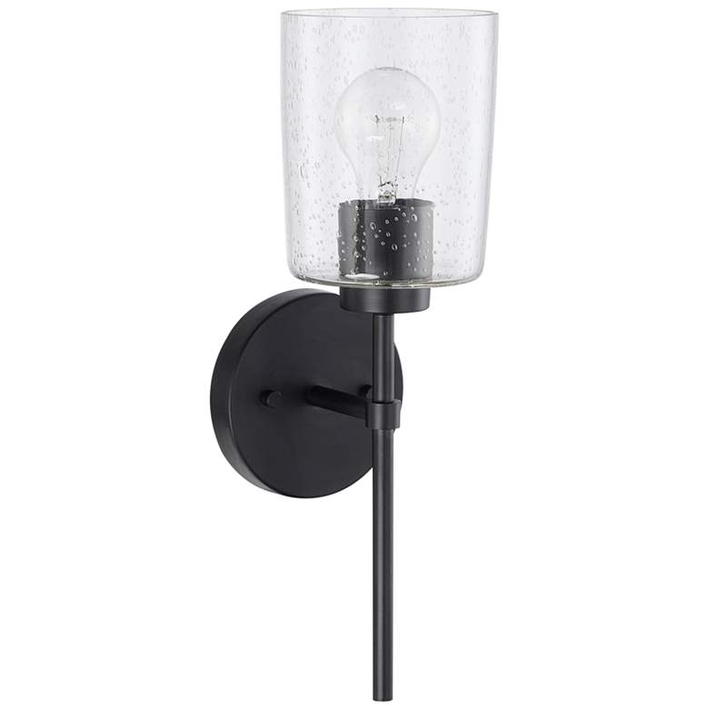 Image 1 Capital Greyson 15 1/2" High Matte Black Metal Wall Sconce