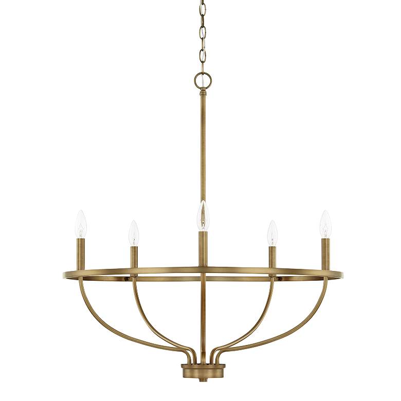 Image 2 Capital Greyson 29" Wide Aged Brass 5-Light Chandelier