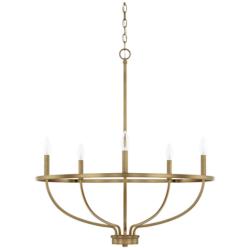 Capital Greyson 29" Wide Aged Brass 5-Light Chandelier