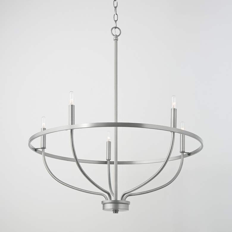Image 1 Capital Greyson 29" Wide Brushed Nickel 5-Light Chandelier