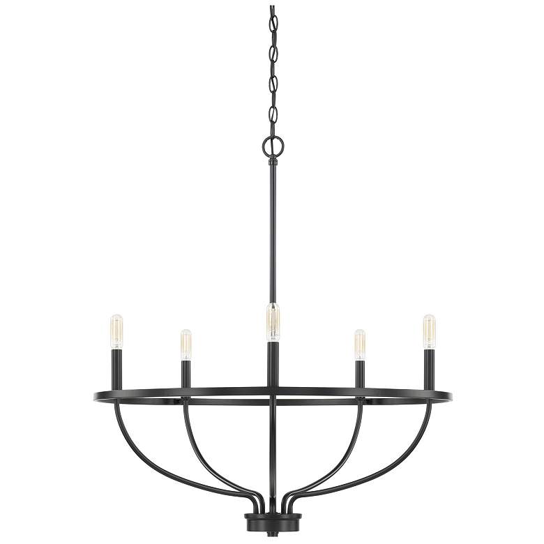 Image 2 Capital Greyson 29" Wide Matte Black 5-Light Chandelier