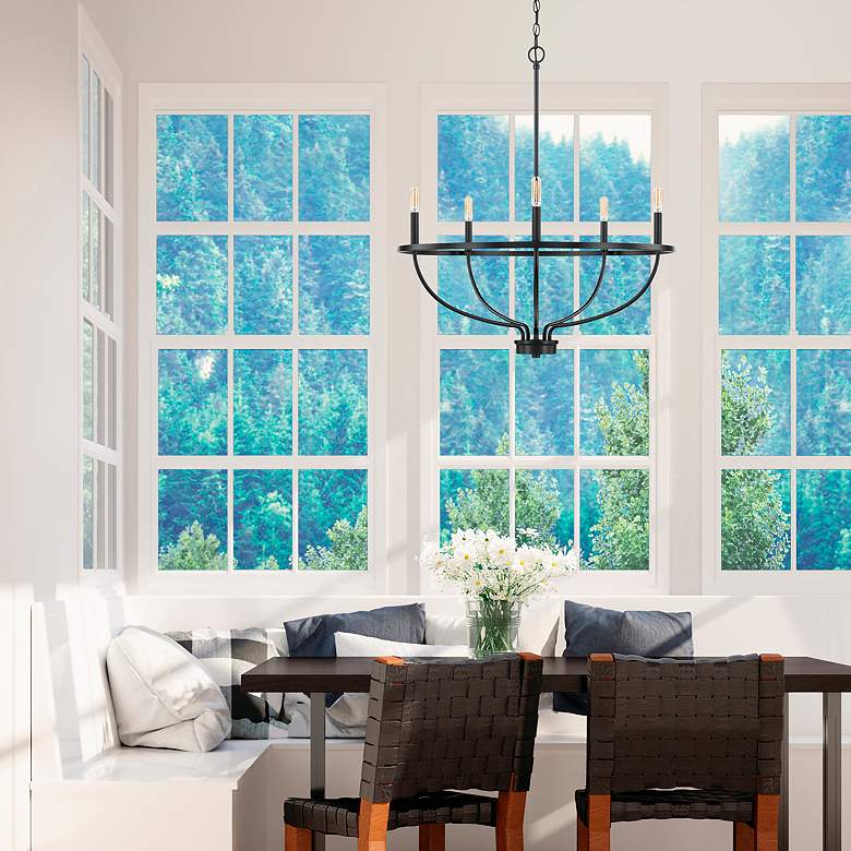 Image 3 Capital Greyson 29" Wide Matte Black 5-Light Chandelier more views
