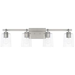 Capital Greyson 33 1/2"W Brushed Nickel 4-Light Bath Light
