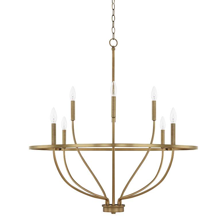 Image 3 Capital Greyson 34" Wide Aged Brass 8-Light Chandelier