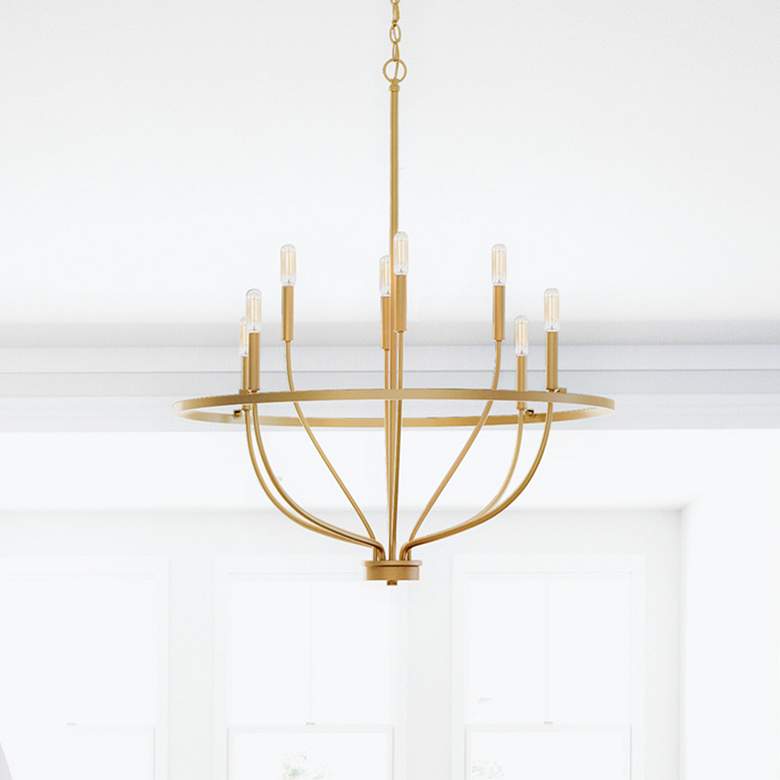 Image 2 Capital Greyson 34" Wide Aged Brass 8-Light Chandelier