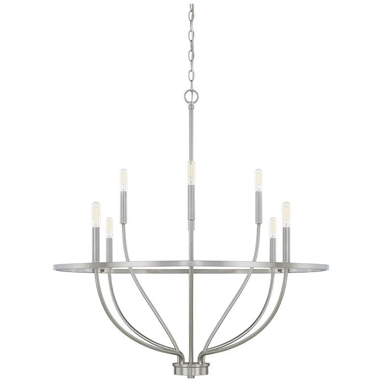 Image 1 Capital Greyson 34" Wide Brushed Nickel 8-Light Chandelier