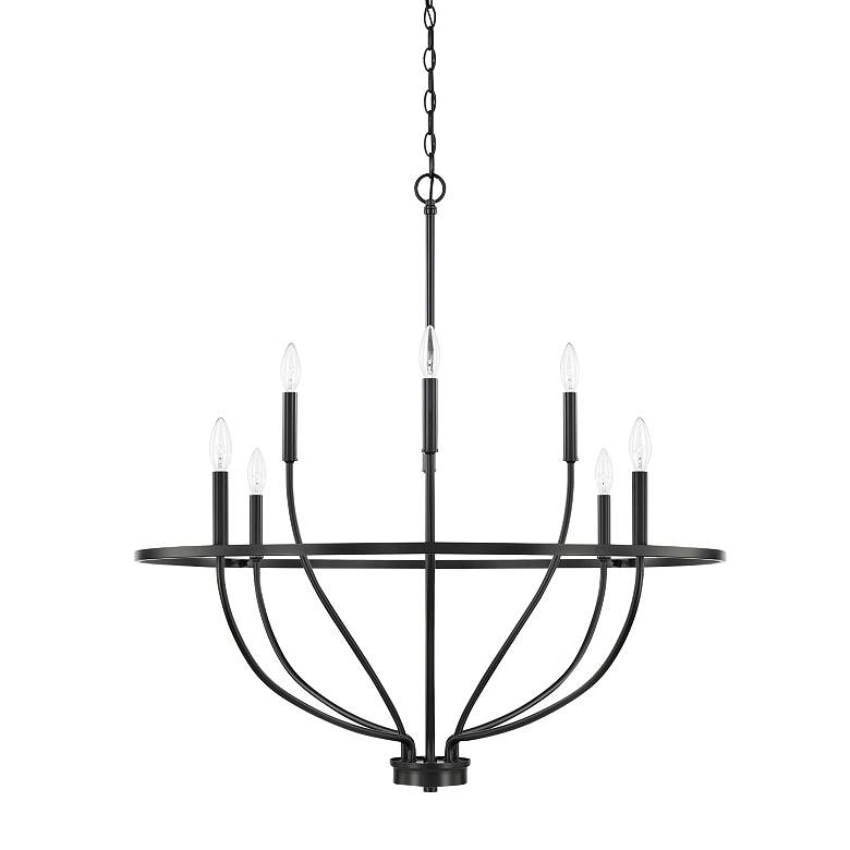 Image 1 Capital Greyson 34" Wide Matte Black 8-Light Chandelier