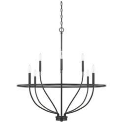 Capital Greyson 34" Wide Matte Black 8-Light Chandelier