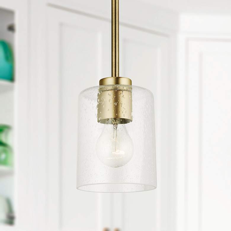 Image 1 Capital Greyson 4 3/4" Wide Aged Brass Mini Pendant