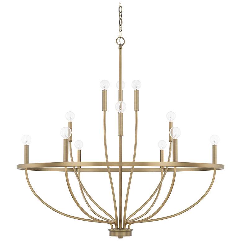 Image 1 Capital Greyson 40" Wide Aged Brass 12-Light Chandelier