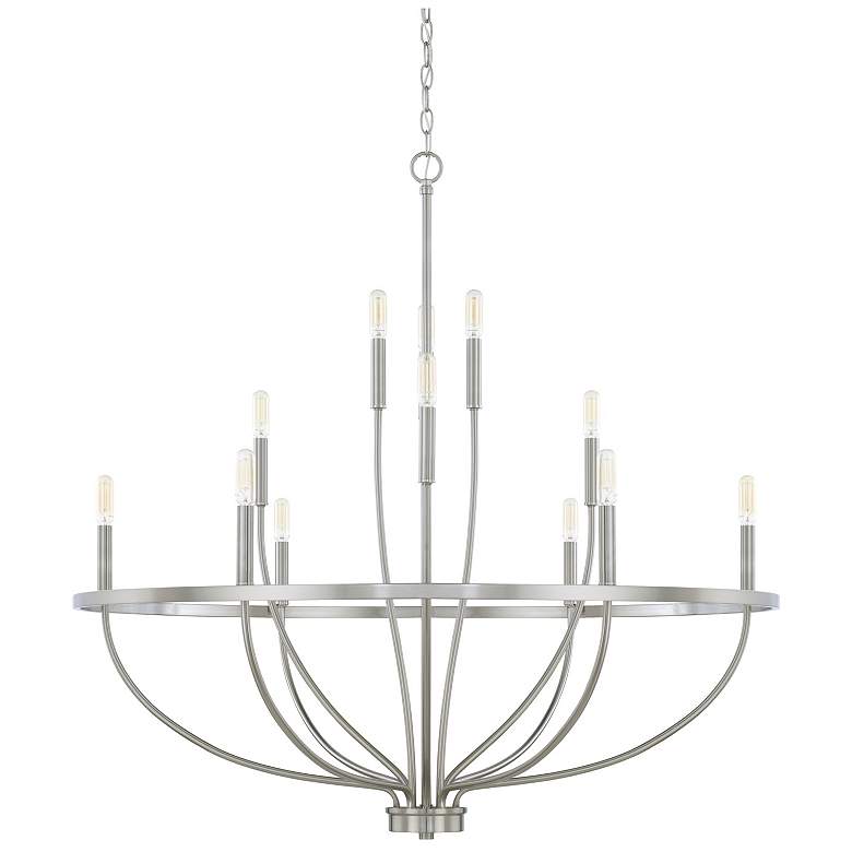 Image 1 Capital Greyson 40" Wide Brushed Nickel 12-Light Chandelier