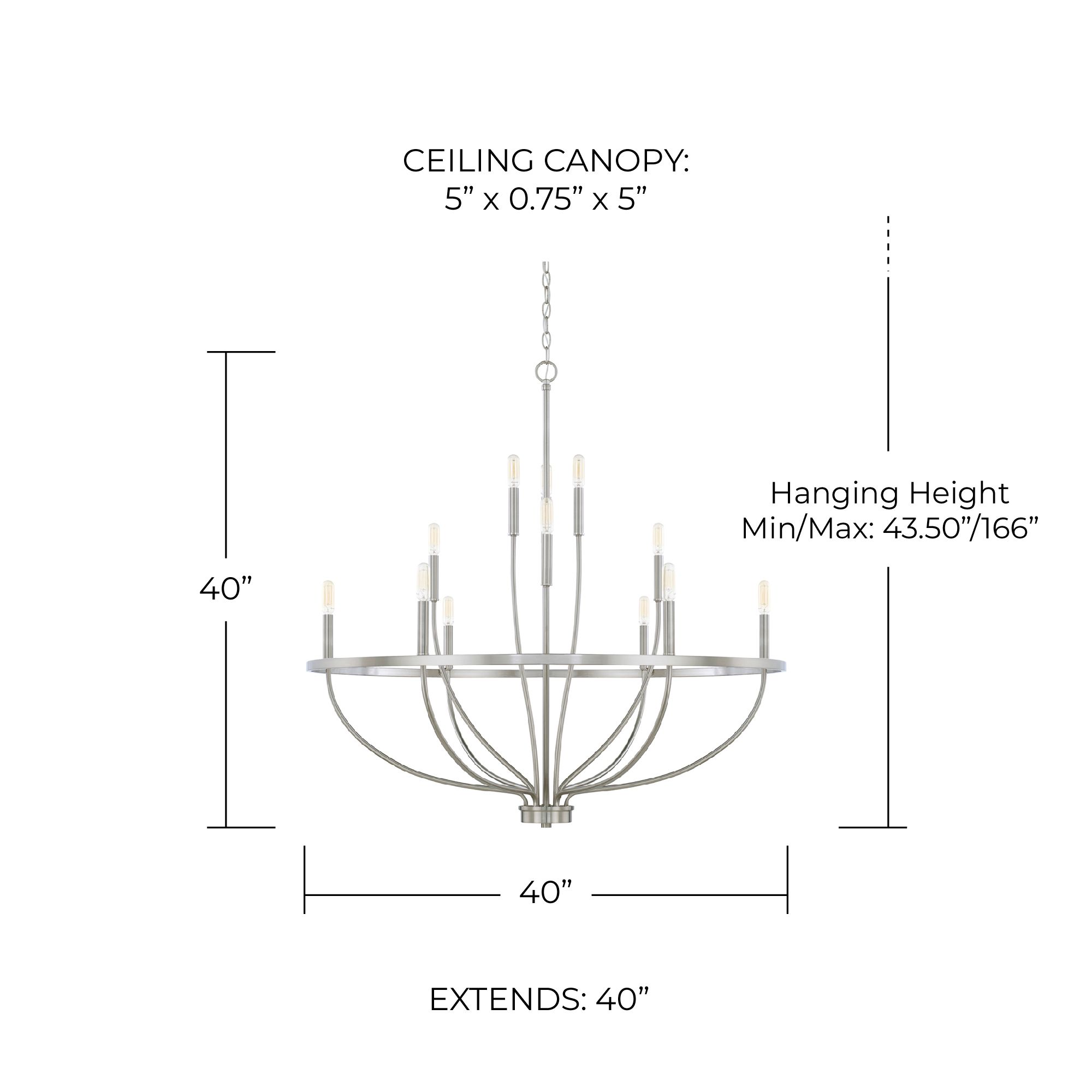 Thumbnail2 of Capital Greyson 40" Wide Brushed Nickel 12-Light Chandelier more views