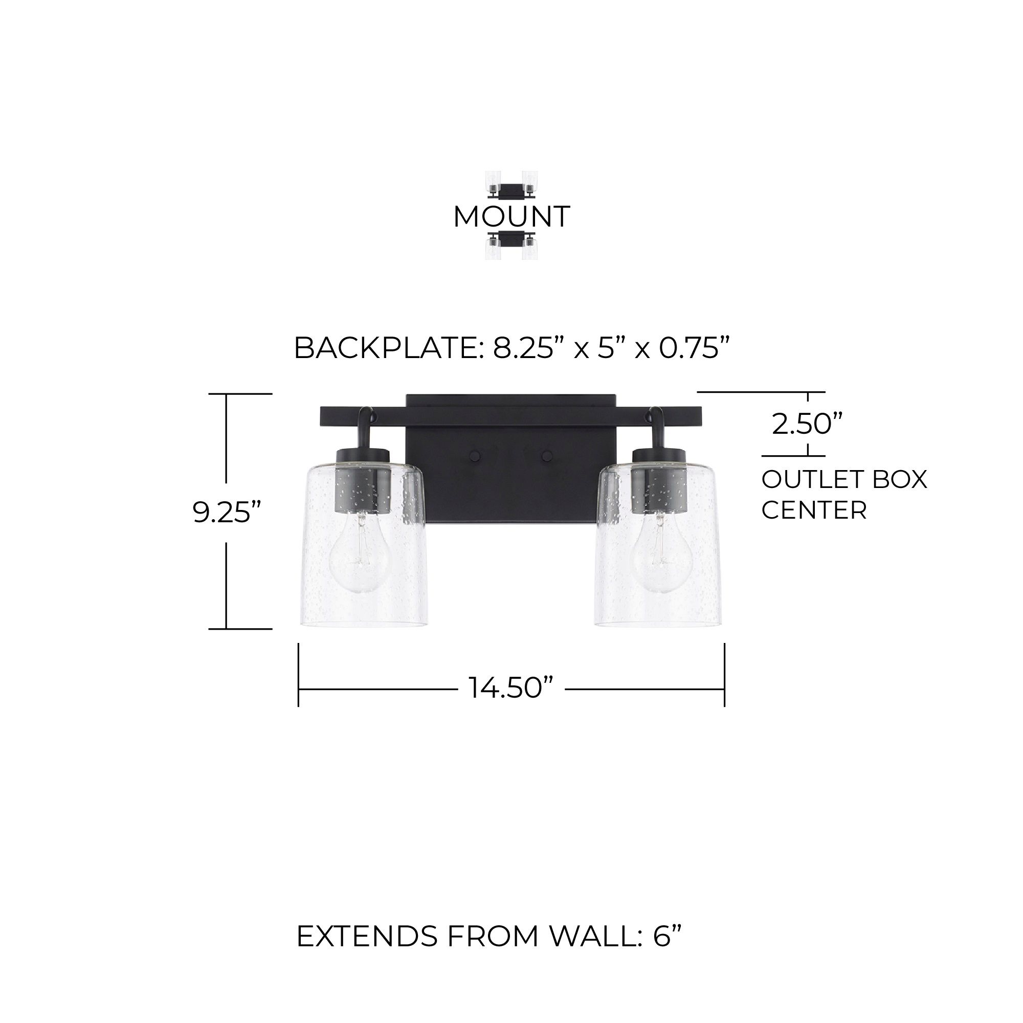Image 7 Capital Greyson 9 1/4" High Matte Black 2-Light Wall Sconce more views