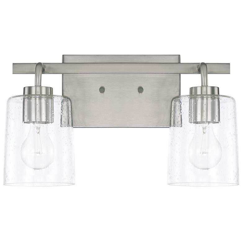 Image 1 Capital Greyson 9 1/4"H Brushed Nickel 2-Light Wall Sconce