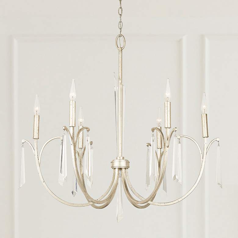 Image 1 Capital Gwyneth 33 1/2" Wide Winter Gold 6-Light Chandelier
