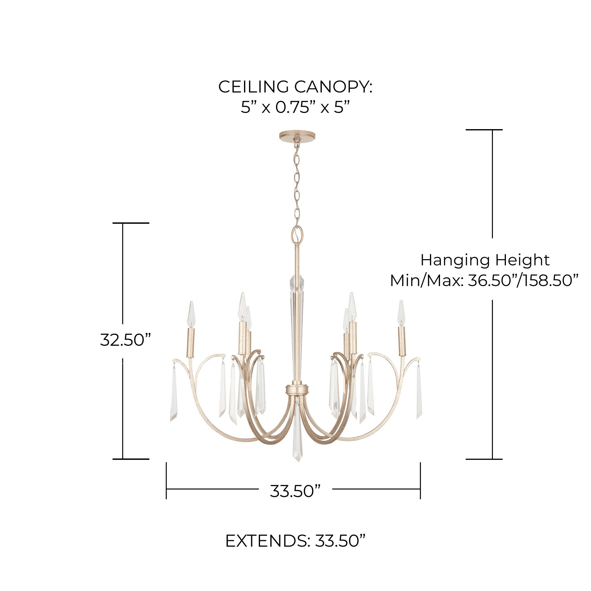 Image 6 Capital Gwyneth 33 1/2" Wide Winter Gold 6-Light Chandelier more views
