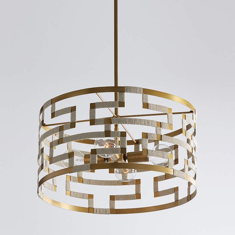 Image 6 Capital Hala 21 1/2" Wide Patinaed Brass 4-Light Pendant more views