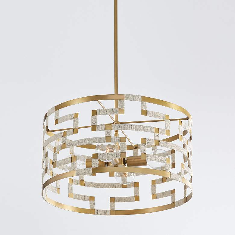 Image 7 Capital Hala 21 1/2" Wide Patinaed Brass 4-Light Pendant more views