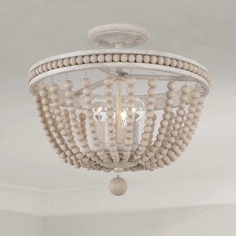 Image 1 Capital Handley 15 1/2"W Sand Dollar 3-Light Ceiling Light