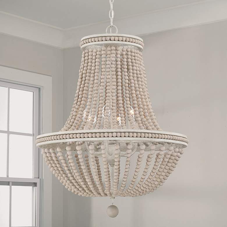 Image 1 Capital Handley 24" Wide Sand Dollar 6-Light Chandelier