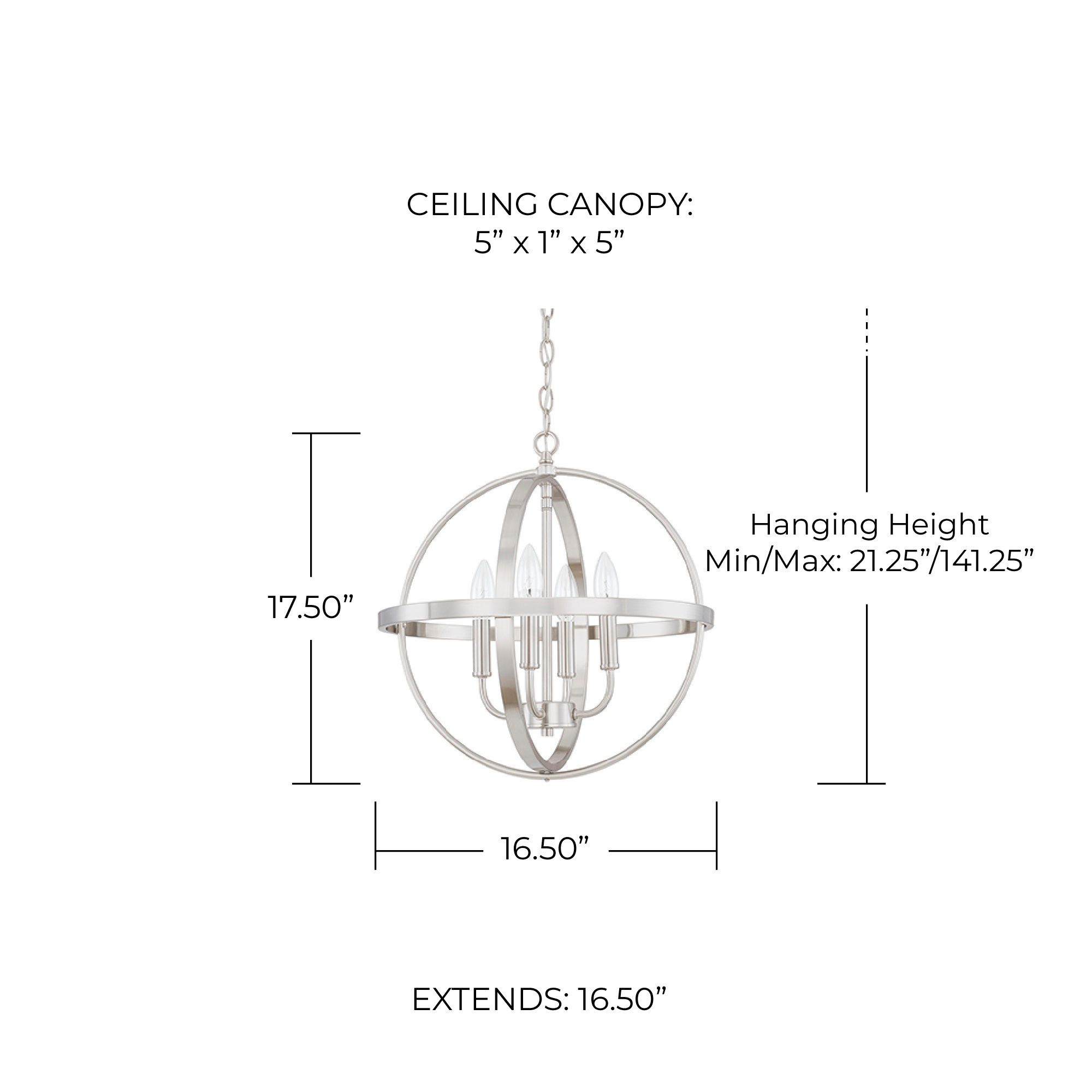 Image 2 Capital Hartwell 16 1/2"W Brushed Nickel 4-Light Chandelier more views