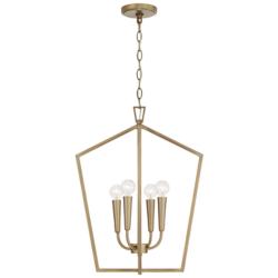 Capital Holden 16 3/4" Wide Aged Brass 4-Light Foyer Pendant