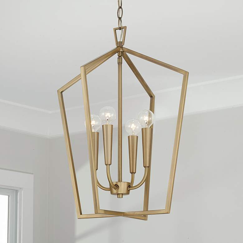Image 1 Capital Holden 16 3/4" Wide Aged Brass 4-Light Foyer Pendant