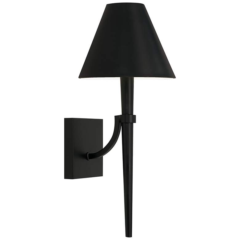 Image 2 Capital Holden 18 3/4 inch High Matte Black Metal Wall Sconce