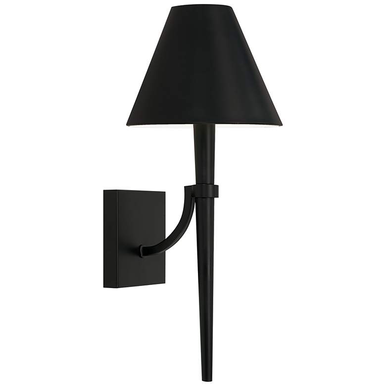 Image 2 Capital Holden 18 3/4" High Matte Black Metal Wall Sconce