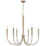 2_Capital Holden 33" Wide Aged Brass 6-Light Candelabra Arm Chandelier