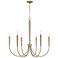 Capital Holden 33" Wide Aged Brass 6-Light Candelabra Arm Chandelier