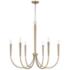 Capital Holden 33" Wide Aged Brass 6-Light Candelabra Arm Chandelier