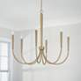 1_Capital Holden 33" Wide Aged Brass 6-Light Candelabra Arm Chandelier