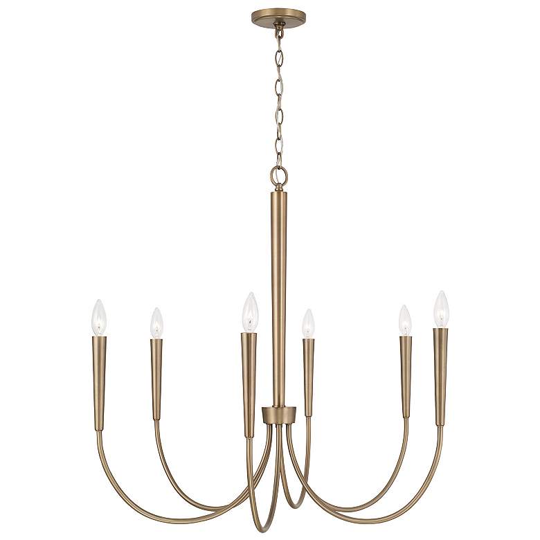 Image 4 Capital Holden 33" Wide Aged Brass 6-Light Candelabra Arm Chandelier more views