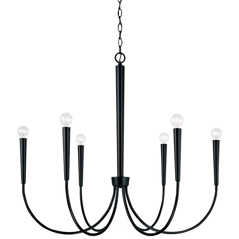 Image 2 Capital Holden 33" Wide Matte Black 6-Light Chandelier