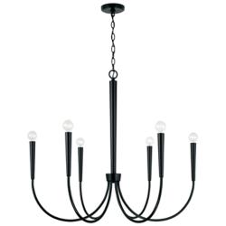 Capital Holden 33" Wide Matte Black 6-Light Chandelier