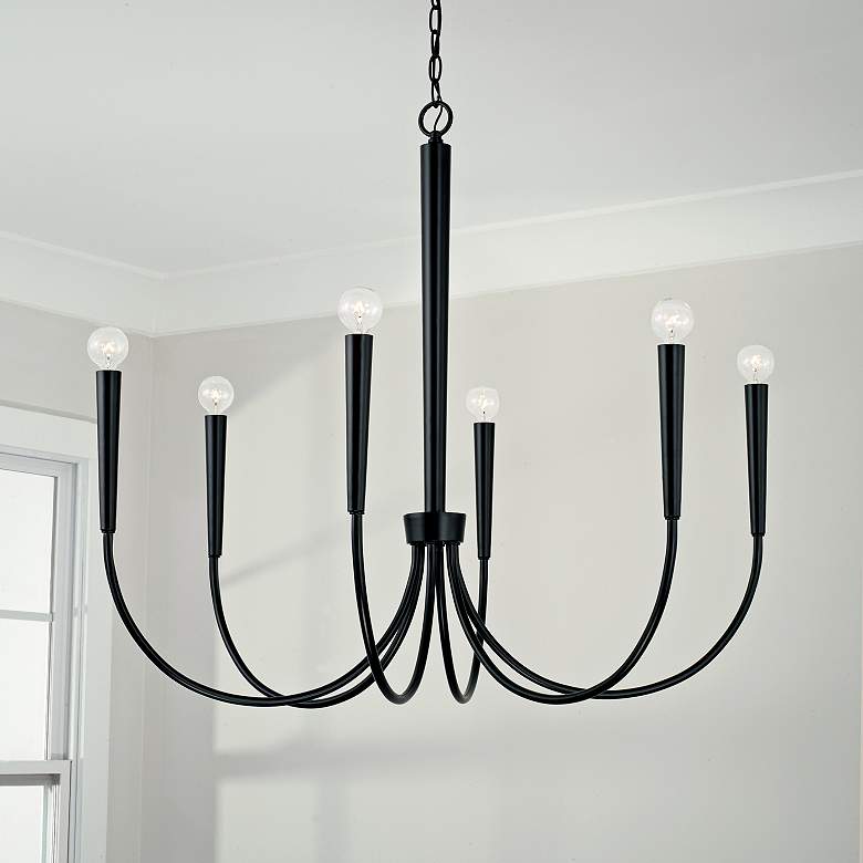 Image 1 Capital Holden 33" Wide Matte Black 6-Light Chandelier