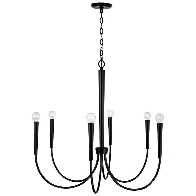 Image 5 Capital Holden 33" Wide Matte Black 6-Light Chandelier more views