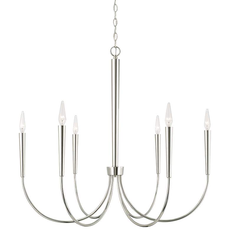 Image 2 Capital Holden 33" Wide Polished Nickel 6-Light Chandelier