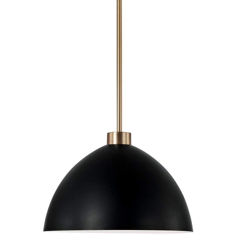Image 2 Capital HomePlace Ross 13" Modern Aged Brass and Black Dome Pendant