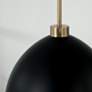 3_Capital HomePlace Ross 13" Modern Aged Brass and Black Dome Pendant more views