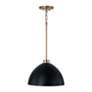 4_Capital HomePlace Ross 13" Modern Aged Brass and Black Dome Pendant more views