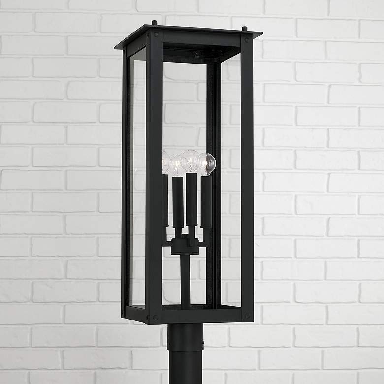 Image 1 Capital Hunt 29" High Black 4-Light Outdoor Post Lantern