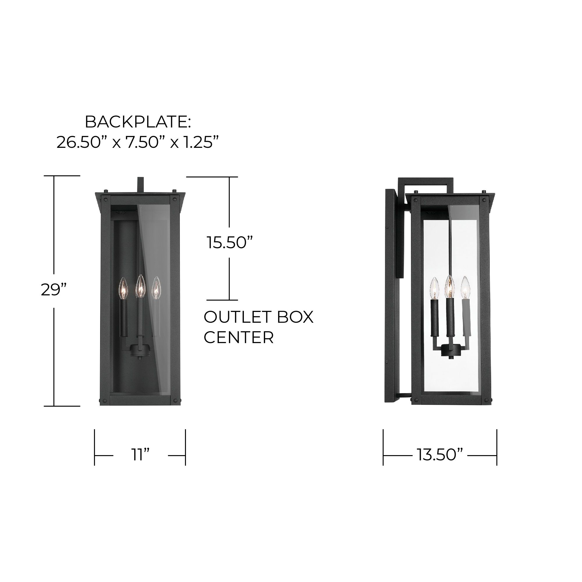 Image 6 Capital Hunt 29"H Black 4-Light Outdoor Lantern Wall Light more views